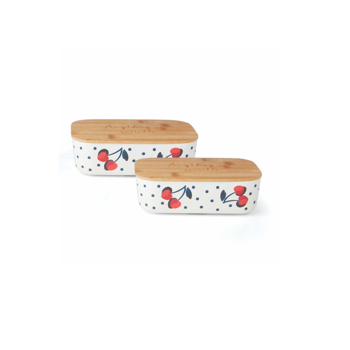 Kate Spade New York Vintage Cherry Dot Container, Set of 2