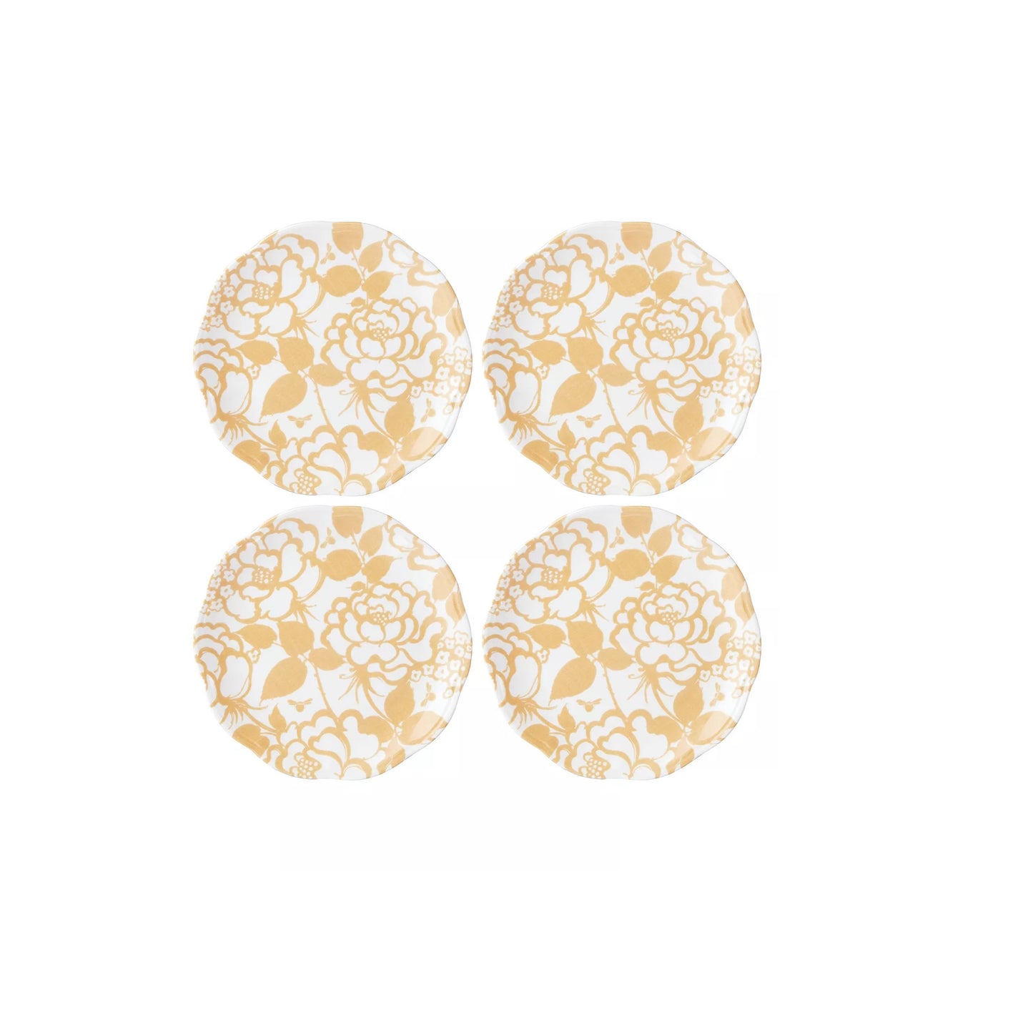 Butterfly Meadow Cottage Goldenrod 4-Piece Accent Plates