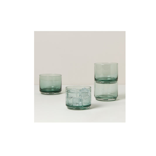 Tuscany Green Classics Stackable 4-Piece Short Glasses By Lenox