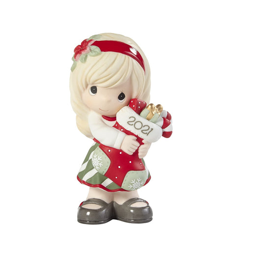 Precious Moments Dated 2021 Annual Girl Figurine You Fill Me With Christmas Cheer