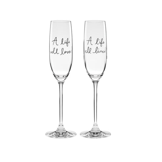 Kate Spade A Charmed Life 2-Piece Toasting Flutes By Lenox