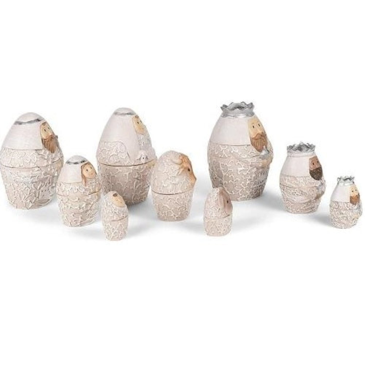 Roman Holy Family Christmas Nativity Nesting Dolls Set of 9