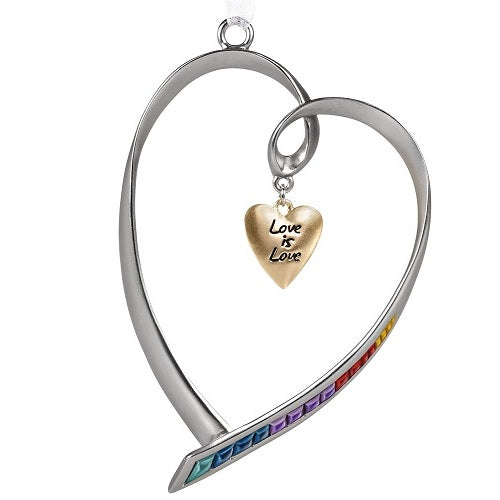 Ornament 2020, Love Is Love Rainbow Heart, Metal
