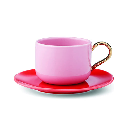 Kate Spade New York Make It Pop Cup & Saucer Set Pink and Red