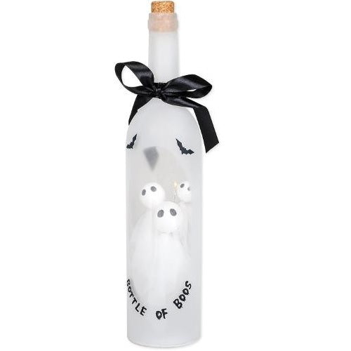 Bottle of Boos Ghosts Light Up LED Wine Bottle Halloween Tabletop