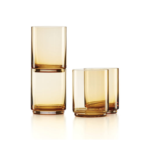 Tuscany Classics Amber Stackable 4-Piece Tall Glasses By Lenox