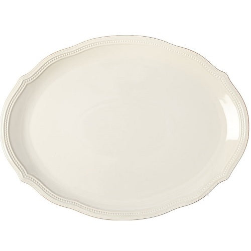 French Perle Bead ™ 16" Oval Serving Platter by Lenox