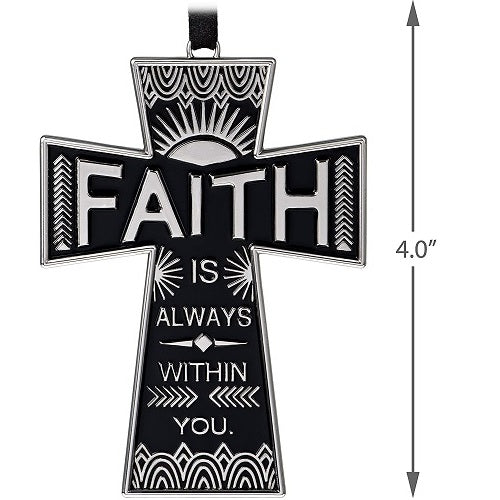 Christmas Ornament 2020 Faith Always Cross Metal