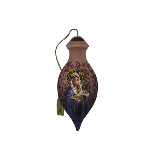 Ne’Qwa Art Madonna And Child, Hand-Painted Glass Ornament