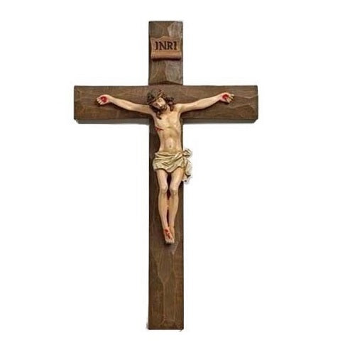 Roman 12" Driftwood Textured Crucifix
