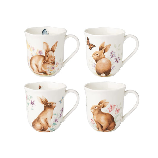 Butterfly Meadow® Bunny  Mugs Set of 4 Assorted