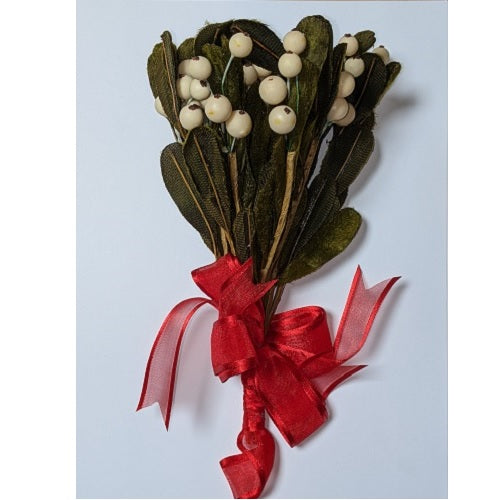 Mistletoe Sprig with Red Ribbon By Roman