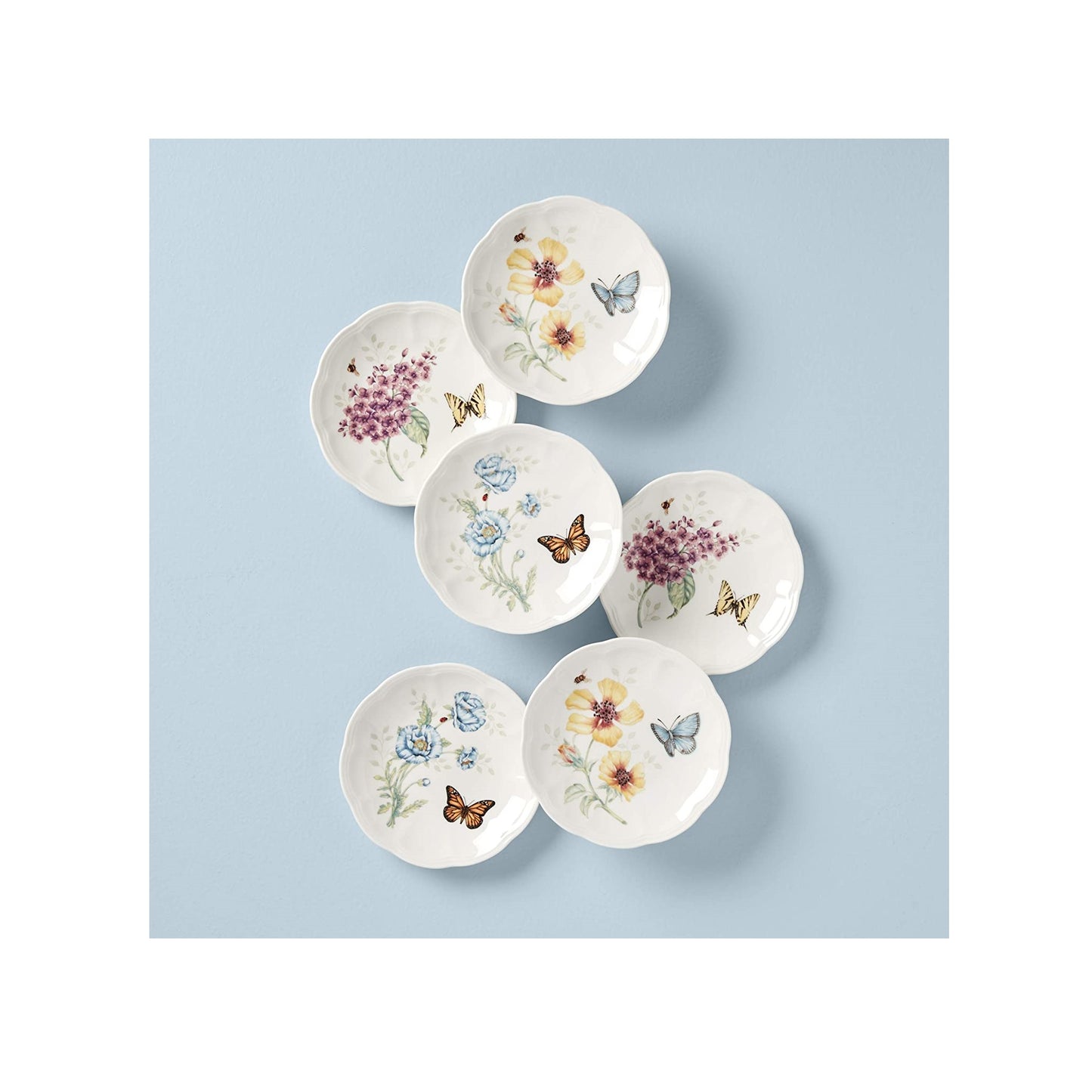Butterfly Meadow 6-Piece Party Plate Set by Lenox