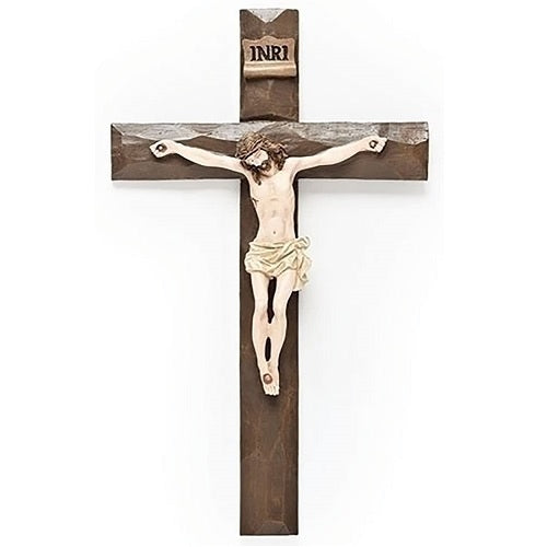 Roman 12" Driftwood Textured Crucifix