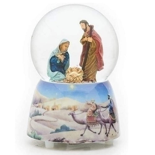 Globe d'eau de neige de la Nativité de la Sainte Famille Glitterdome