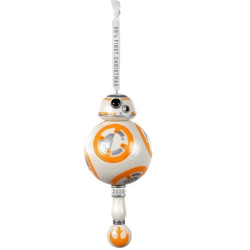 Ornement 2020 Star Wars BB-8 Premier Noël de bébé, porcelaine avec hochet