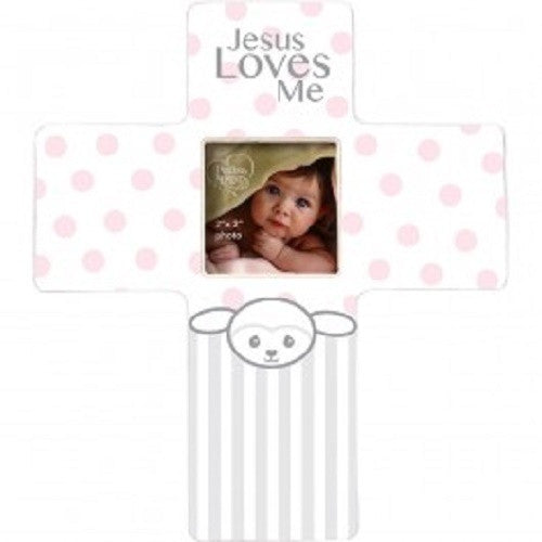 Precious Moments Jesus Loves Me Lamb Frame - Girl - Ria's Hallmark & Jewelry Boutique