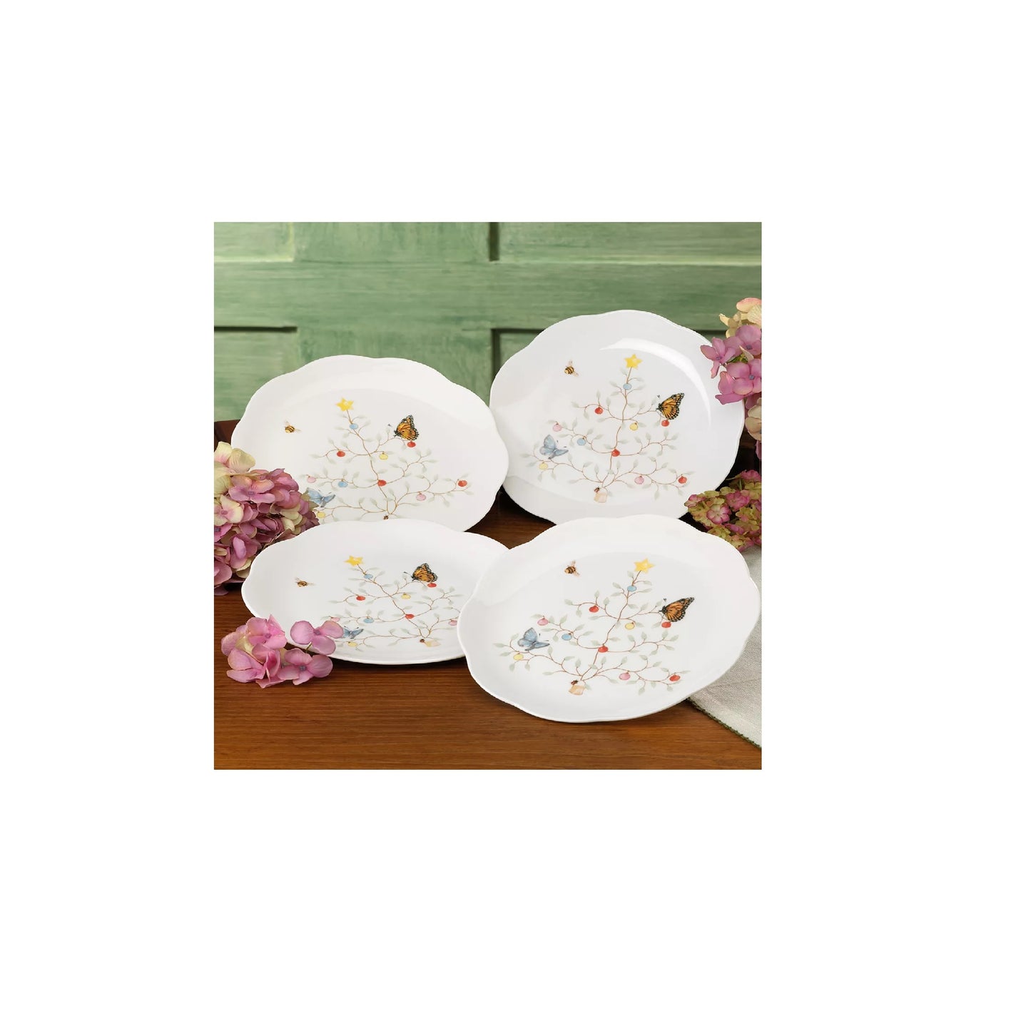 Butterfly Meadow Seasonal Dessert Plate, Set of 4 by Lenox