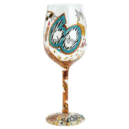 Lolita Birthday Wine Glass - 60 and Sassy - Ria's Hallmark & Jewelry Boutique