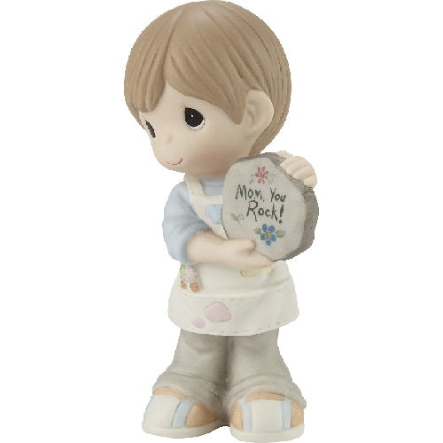 Precious Moments "Mom, You Rock!" Brunette Boy Figurine