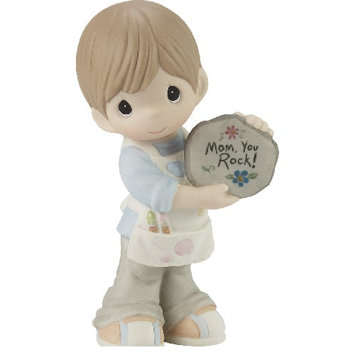 Precious Moments "Mom, You Rock!" Brunette Boy Figurine