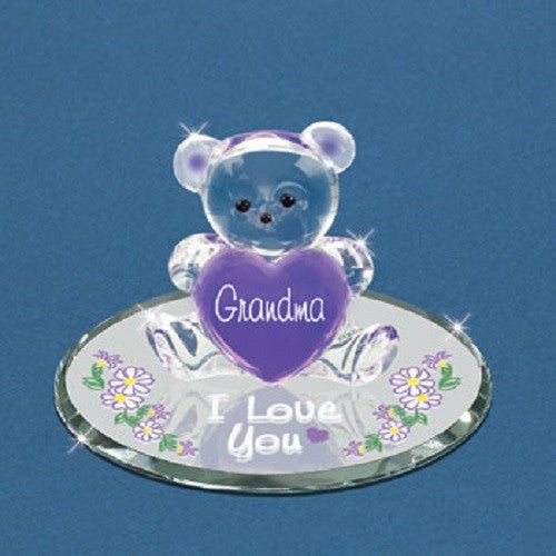 Glass Baron "Grandma, I Love You" Bear Purple