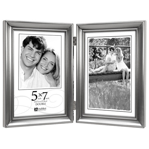 Malden Concourse Pewter Hinged Picture Frame Double Vertical - Ria's Hallmark & Jewelry Boutique