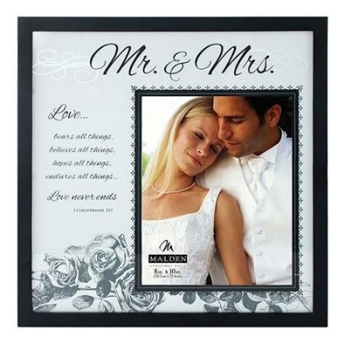 Malden ''Mr. & Mrs.'' 8'' x 10'' Frosted Glass Frame - Ria's Hallmark & Jewelry Boutique
