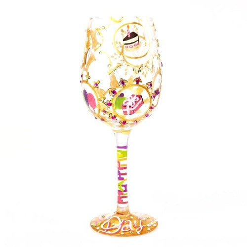 Lolita Wine Glass - Queen for a Day Birthday - Ria's Hallmark & Jewelry Boutique