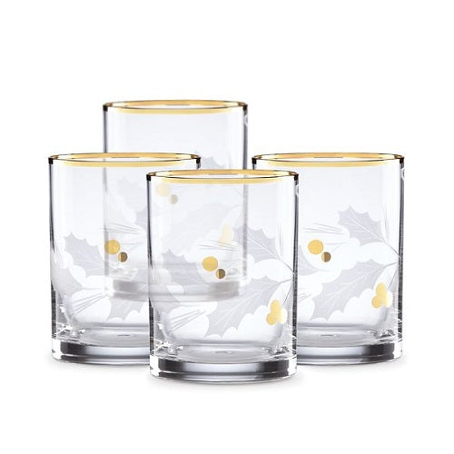 Holiday™ Gold Double Old Fashioned 4-piece Glass Set