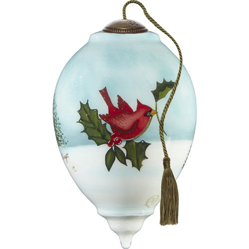 Santa Is On His Way, Hand-Painted Glass Ornament by NeQwa