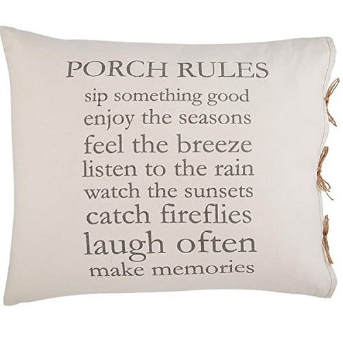 Mud Pie Porch Rules Throw Pillow