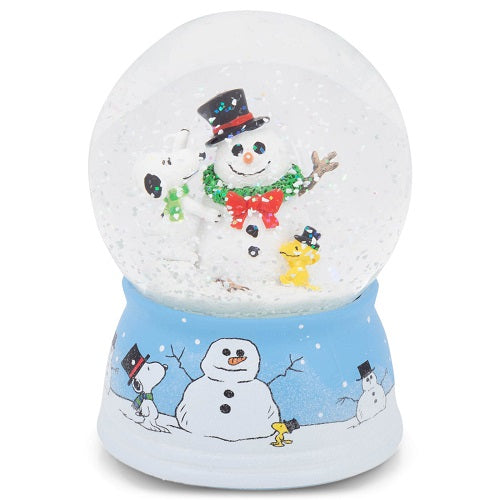 Smiling Snowman Snoopy Dome Tabletop Snow Water Globe